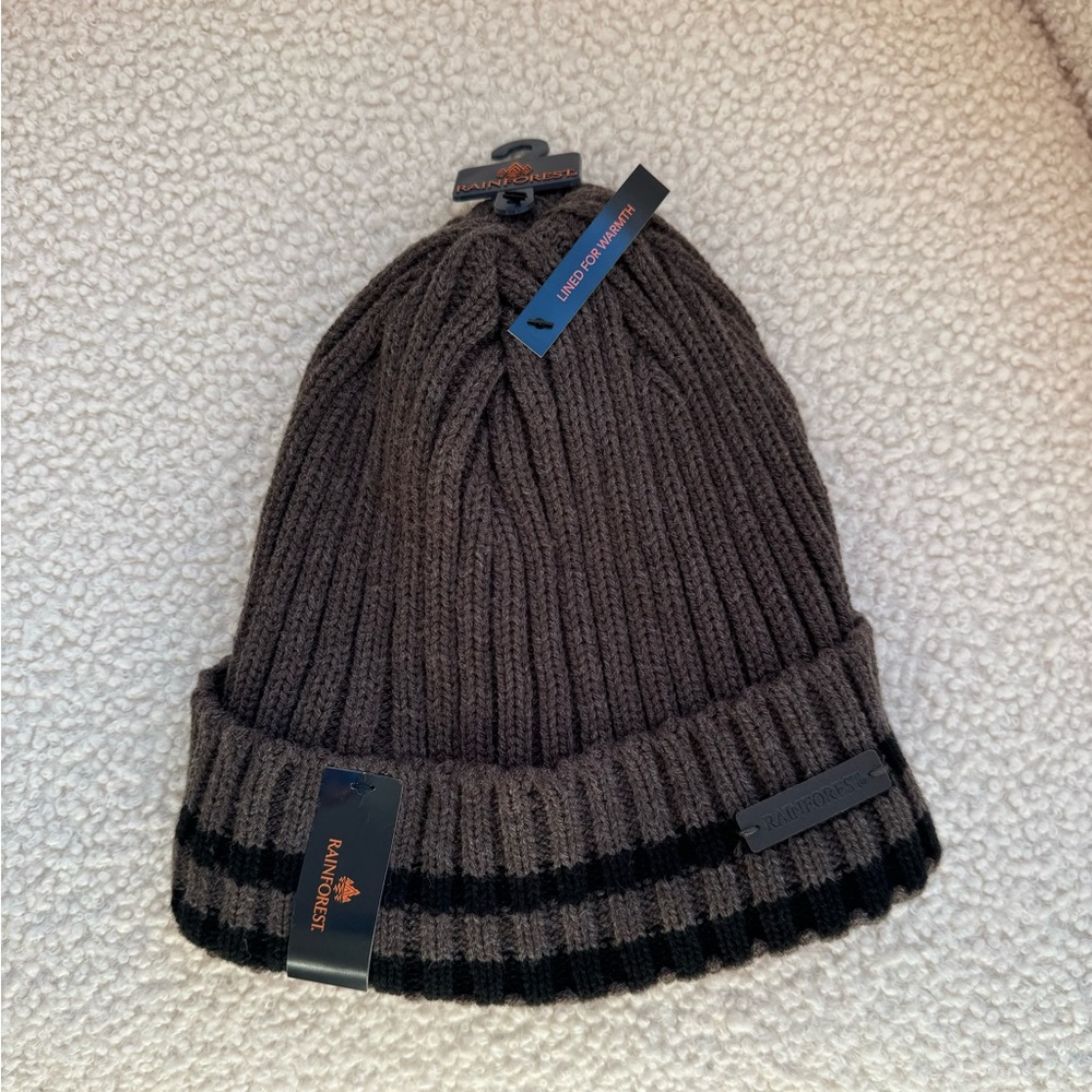 Rainforest Sherpa Lined Hat in Bark NWT